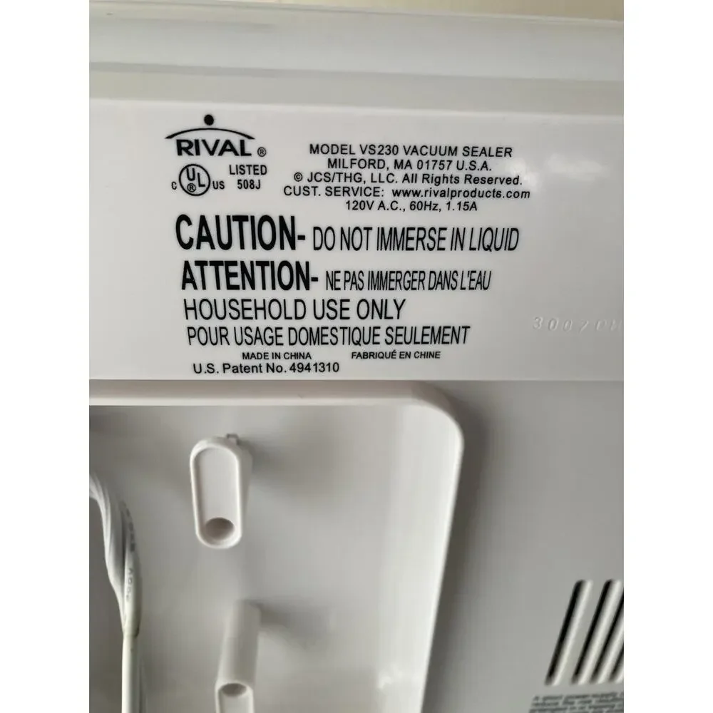 Rival Seal-A-Meal Vacuum Food Sealer System VS230 White TESTED & WORKING!